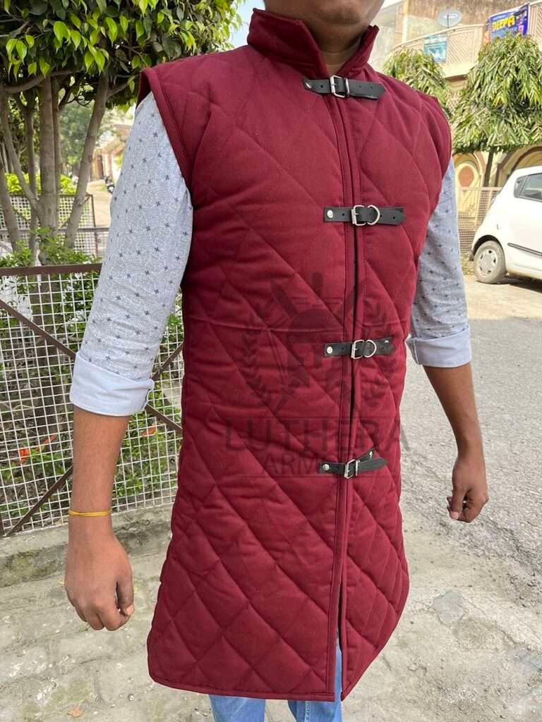 Medieval Padded Armor Full Lenght Sleeveless Gambeson | Medieval Arthur Long Gambeson | Medieval Armor