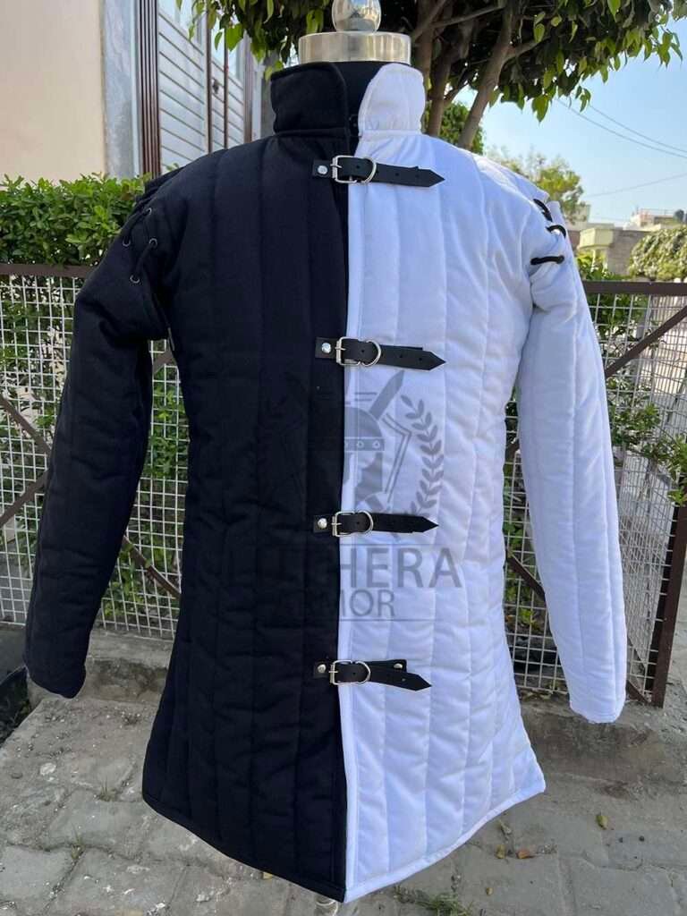 Medieval Gambeson White & Black Detachable Sleeve