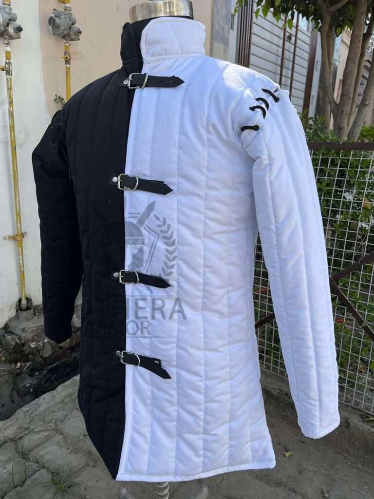 Medieval Gambeson White & Black Detachable Sleeve