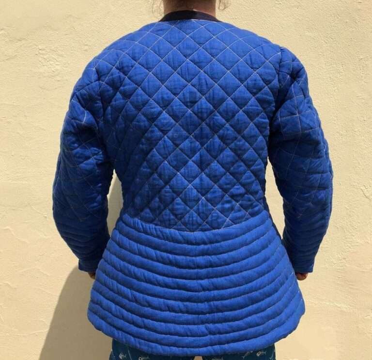 Medieval Padded Gambeson Full Sleeve Royal Blue