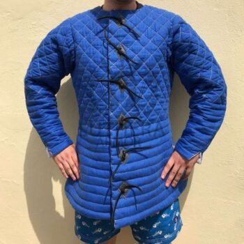 Medieval Padded Gambeson Full Sleeve Royal Blue