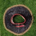 chainmail collar - 9MM Flat Ring Riveted Alternative Solid Ring with Brass Trim