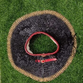 chainmail collar - 9MM Flat Ring Riveted Alternative Solid Ring with Brass Trim