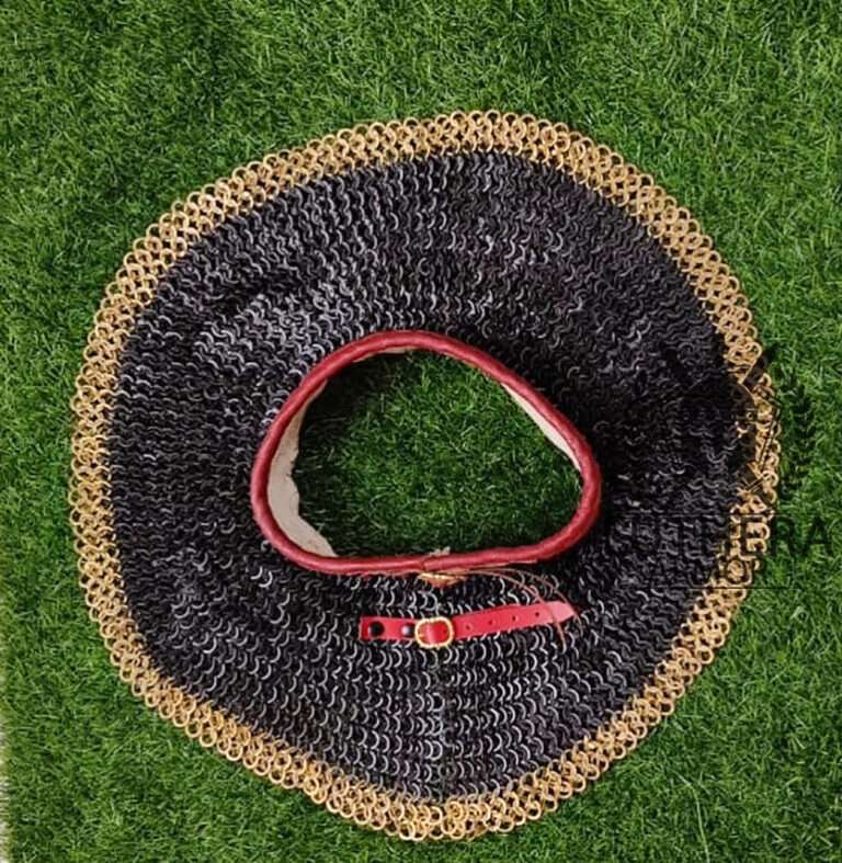 chainmail collar - 9MM Flat Ring Riveted Alternative Solid Ring with Brass Trim