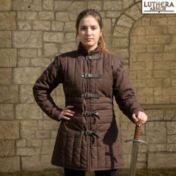 Female Brown Gambeson For Renfaire
