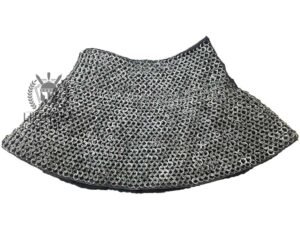 chainmail Aventail with Cotton Padded - collar (neck protection) 9MM-18GAUGE | flat riveted with washer Mild steel - Image 6