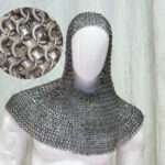 Chainmail Coif 8MM Flat Ring Riveted with Solid Rings Mild Steel