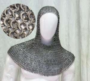 Chainmail Coif / Hood Mild Steel Round Ring Dome Riveted