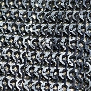 chainmail collar – Mild Steel flat riveted with brass Trim