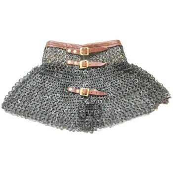 Stainless Steel Chainmail Collar 9MM-18Gauge flat Ring Riveted Rust free