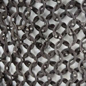 Medieval chainmail collar (neck protection) with leather | 9MM-18Gauge flat riveted,Rust-free stainless steel - Image 5