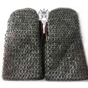 Chainmail Mittens - Mild Steel Mail with Leather Gloves - Image 3