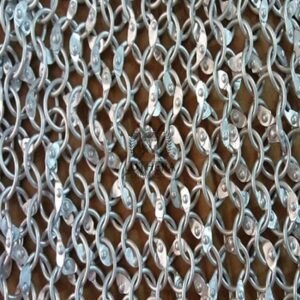 10MM-16Gauge Aluminium Chainmail Leggings | Round Riveted Chainmail Chausses Galvanized Leg Cowboy Costume Legs