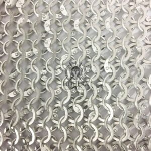 10MM-16Gauge Aluminium Chain Mail Leggings, Round Riveted with Solid Rings, Chainmail Chausses Galvanized Leg Cowboy Costume