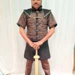 Medieval Gambeson Brown Color with Chain mail Attach on Shoulder