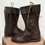 Medieval Long Boots Side Lace