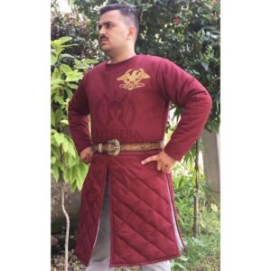 New Golden SPQR Eagle Embroidered Gambeson, Costumes Suit, Armor SCA Larp and jacket armor, padded armor, long sleeves | Christmas gift