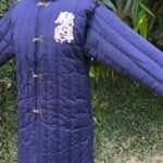 Medieval Gambeson Cotton Padded Navy Blue Color The Nordic Embroidery