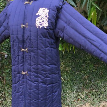 Medieval Gambeson Cotton Padded Navy Blue Color The Nordic Embroidery