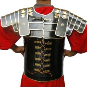 Roman Lorica Segmentata Black Anitc Brass Trimmed | Roman Legionnaire Segment |Medieval Armor Breastplate Costume