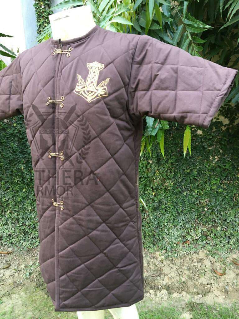 Viking Norse Embroidered Gambeson Cotton Padded