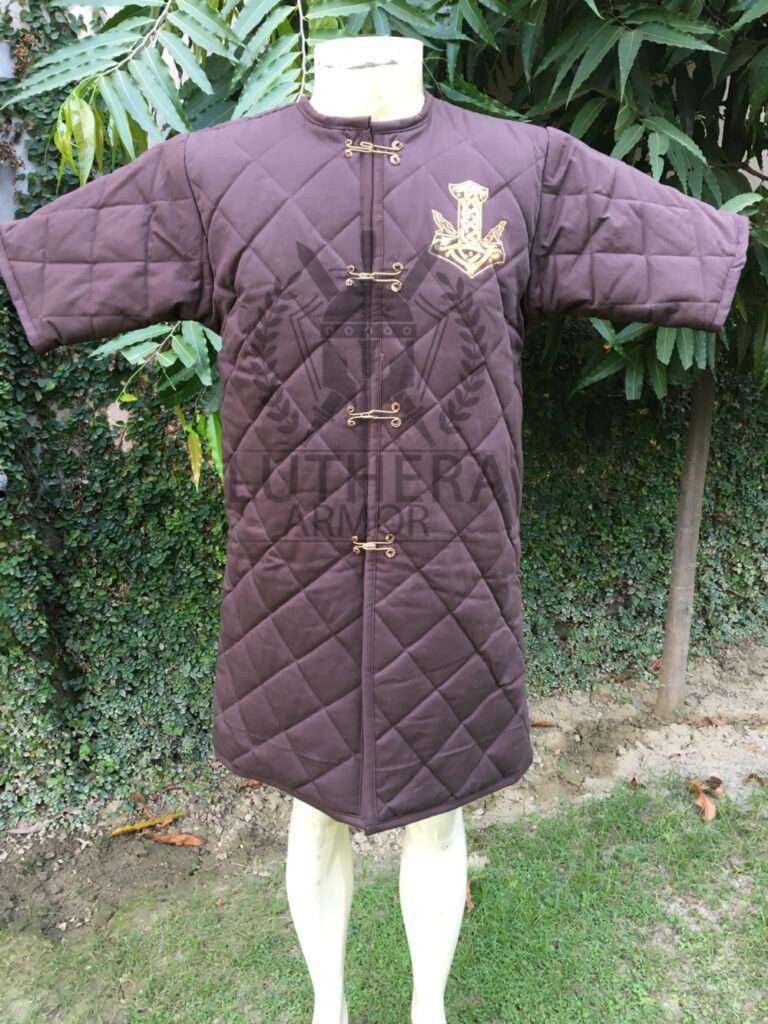 Viking Norse Embroidered Gambeson Cotton Padded
