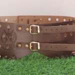 Medieval Leather belt for chausses - leg armor attachment with leather straps