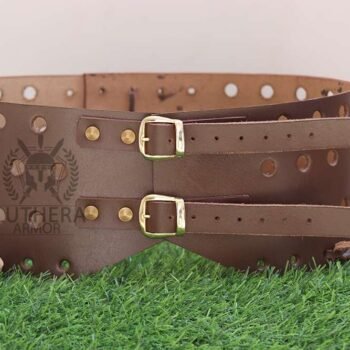 Medieval Leather belt for chausses - leg armor attachment with leather straps