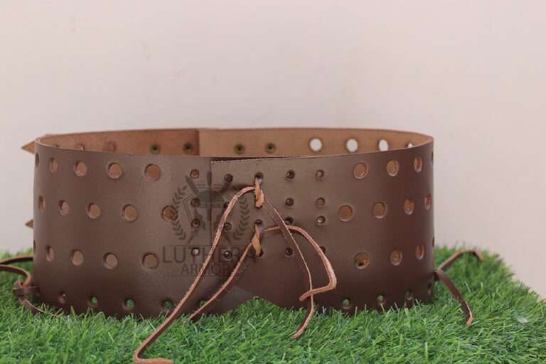 Medieval Leather belt for chausses – leg armor attachment with leather straps