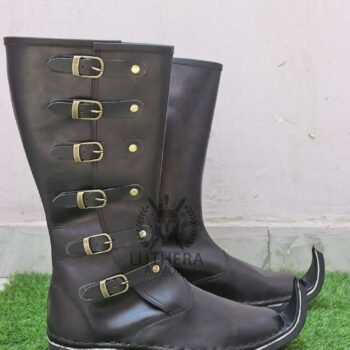 Knee Length Medieval Leather Boots