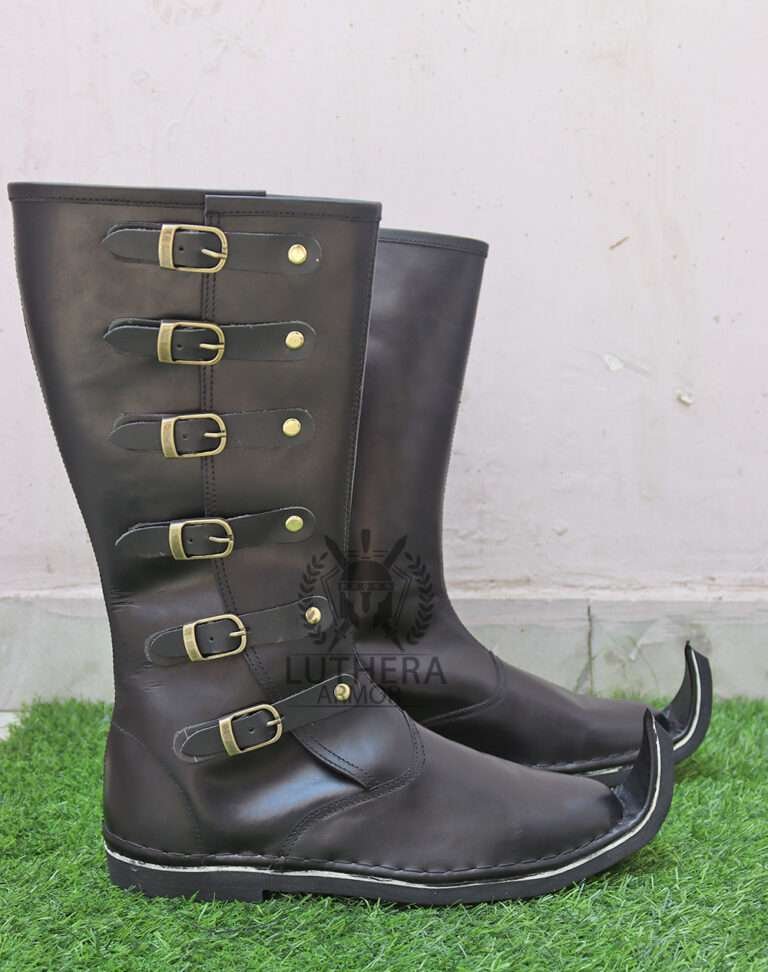 Knee Length Medieval Leather Boots