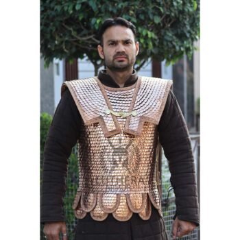 Brass Lorica Squamata Scale Armor with Doubler & Pteruges 15x25 MM