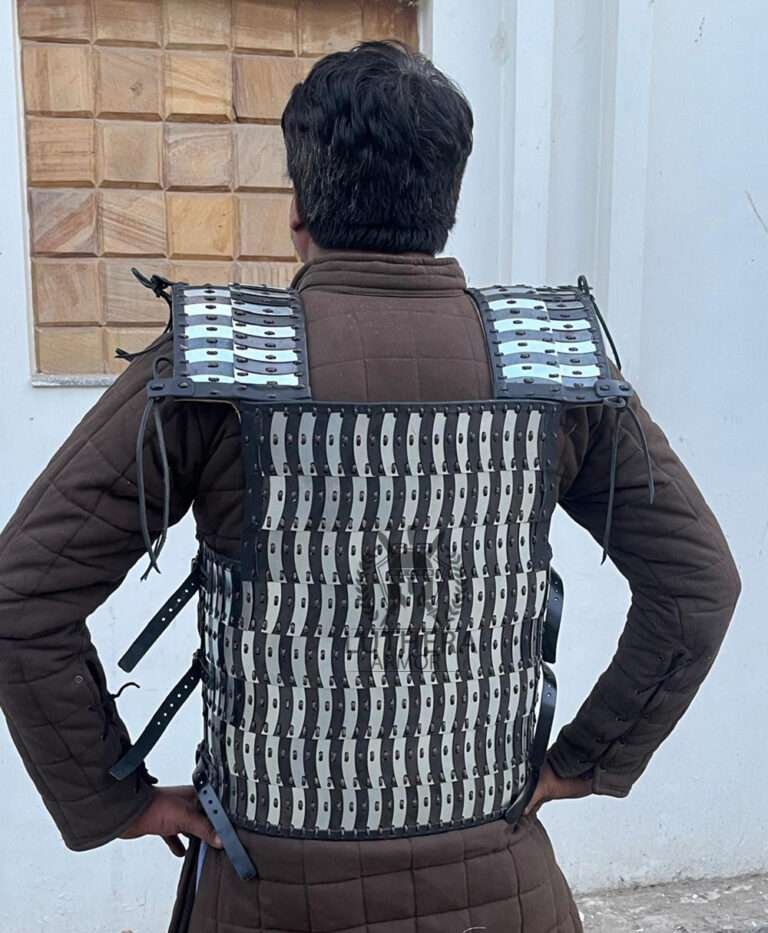 Lamellar Torso Armor – 20 Gauge Steel Black & Silver Scale