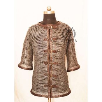 Dark Gray Chainmail Haubergeon 9mm Flat Ring Riveted Alternative Solid Rings