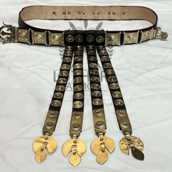Roman Cingulum Belt - Brown Leather with Brass