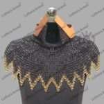 Chainmail Aventail 9MM Flat Ring Riveted Washer With Brass Trim Neck Protection