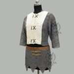 Chainmail Haubergeon with Skirt 9MM Flat Ring Riveted Washer Half Sleeve Maille Shirt
