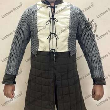 Medieval chainmail with Gambeson 9MM Flat Ring Riveted Washer