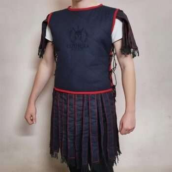 Roman Subarmalis Costume Dark Gray with Red Trim  Ren faire Outfit