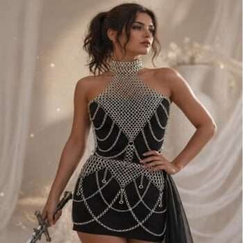 Siren Chainmail Top & Skirt Set – Aluminum 10MM Butted Ring Renfaire Cosplay Costume