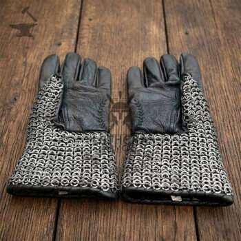 Chainmail Gloves - 9MM Flat Ring Riveted With Solid Ring