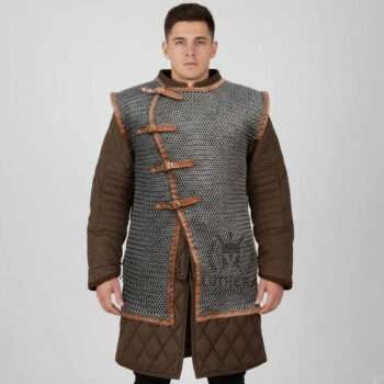 Chainmail Haubergeon 9mm Flat Ring Riveted with Solid Ring for Medieval events