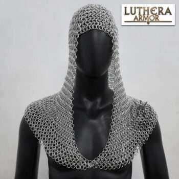 Butted Chainmail Coif 10MM 16 Gauge Aluminium Ren Faire