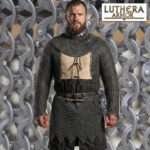 Chainmail Hauberk with Skirt Collar Set 9MM Flat Ring Riveted Washer For Medieval Event