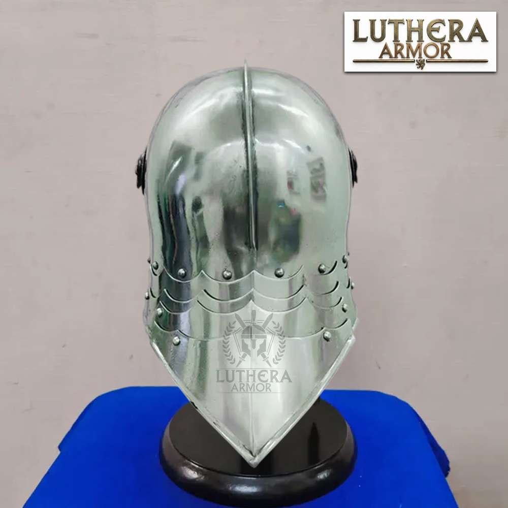 Medieval German Sallet Helmet 18 Gauge Steel Knight Battle Armor - Image 2