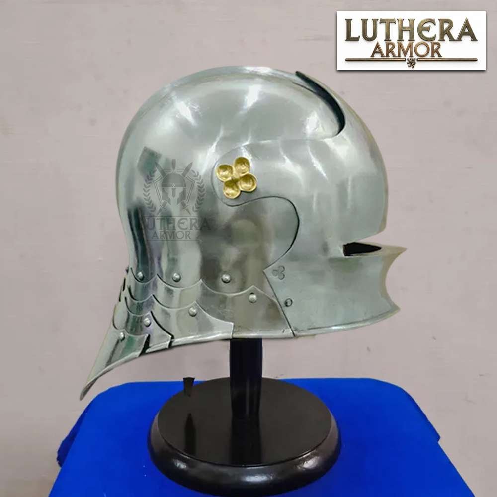 Medieval German Sallet Helmet 18 Gauge Steel Knight Battle Armor - Image 4