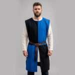 Medieval Knight Tabard Surcoat Black with Royal Blue Ren faire
