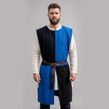 Medieval Knight Tabard Surcoat Black with Royal Blue Ren faire