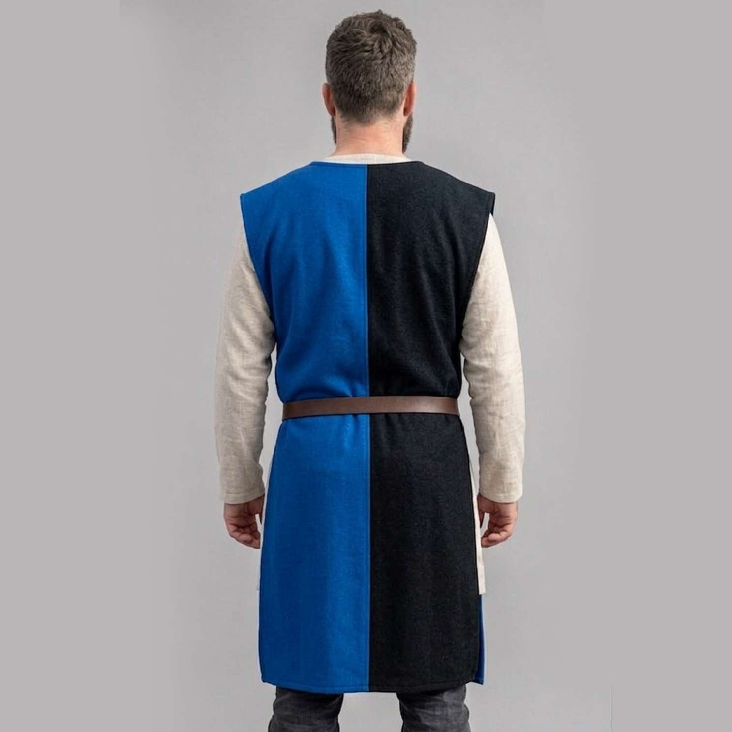 Medieval Knight Tabard Surcoat Black with Royal Blue Ren faire - Image 3
