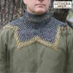 Titanium Chainmail Collar 9mm Flat Rings Riveted Medieval Gorget Armor